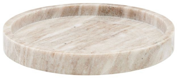 Badeværelsesbakke Meraki Tray Treasures marmor Ø25 cm beige