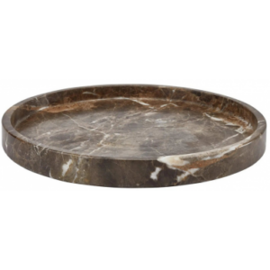 Hammam rund bakke i marmor H3 x Ø30 cm - Brun marmor