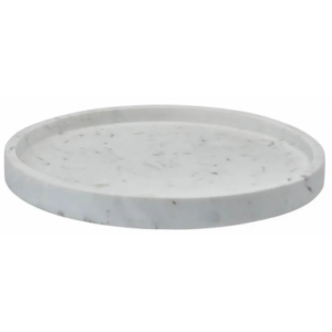 Hammam rund bakke i marmor H3 x Ø30 cm - Hvid marmor