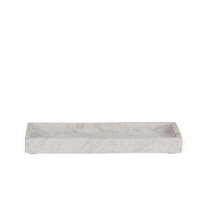 Marmor bakke, hvid - 30x12 cm.