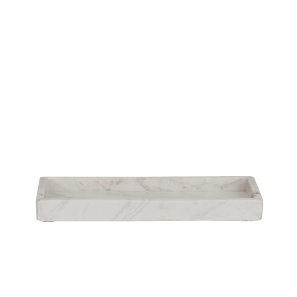 Marmor bakke, hvid - 30x12 cm.