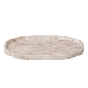 Marmorbakke m. buet kant, leopard - L30 cm