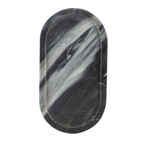 Oval marmor bakke - grå