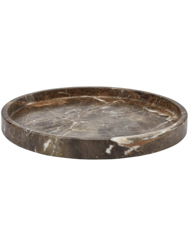 Hammam rund bakke i marmor H3 x Ø30 cm - Brun marmor
