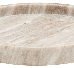 Badeværelsesbakke Meraki Tray Treasures marmor Ø25 cm beige