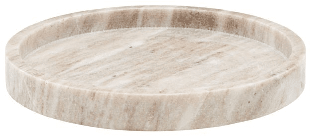 Badeværelsesbakke Meraki Tray Treasures marmor Ø25 cm beige